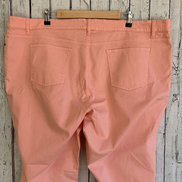 Eileen Fisher Woman 5 Pocket Lean Jean Organic Cotton Size 22W Stretch Peach - Picture 5 of 12